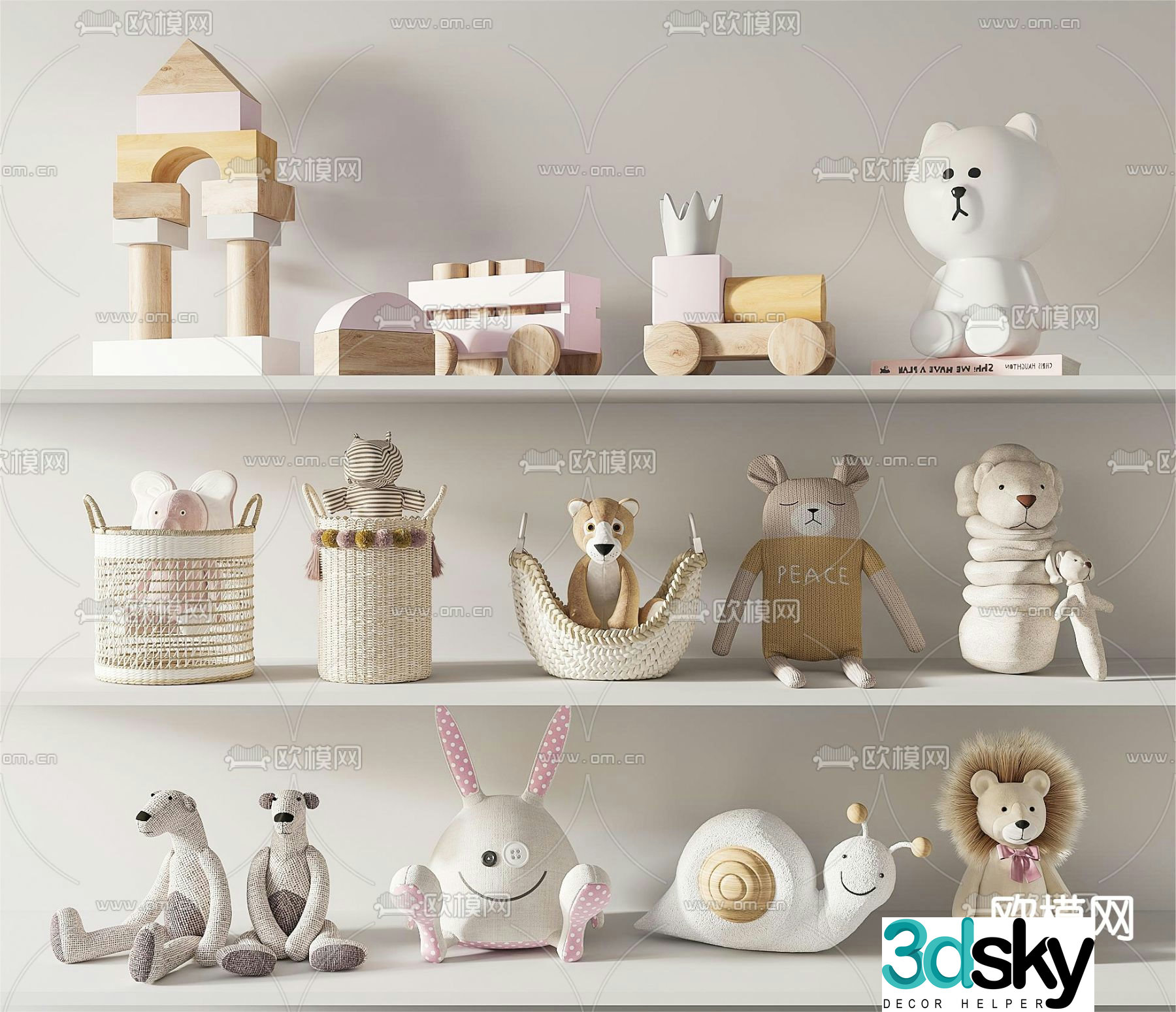 children toys doll doll doll 3d model