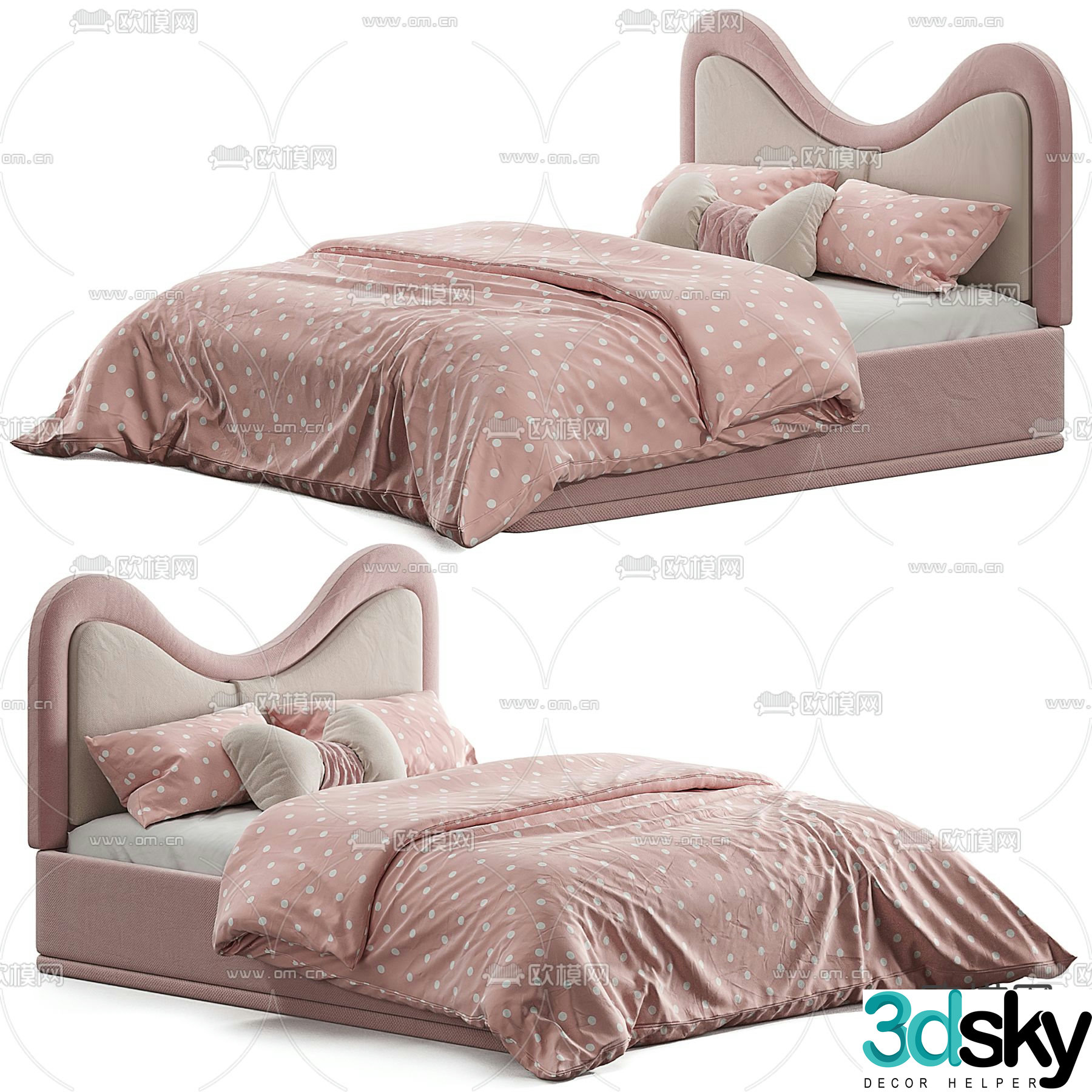 children’s bed princess bed girl’s bed 3d model