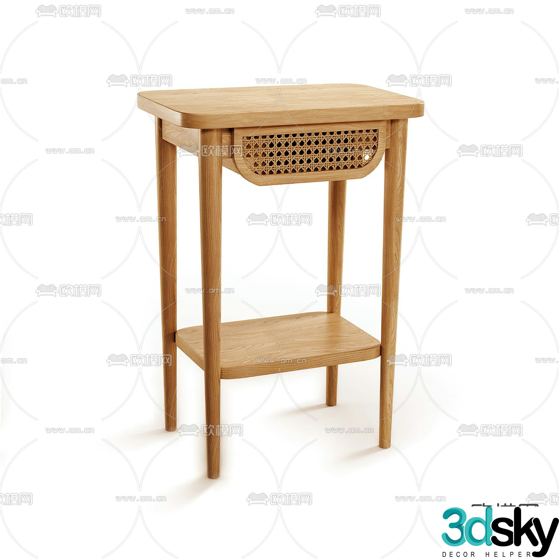 Wabisa bedside table 3D model