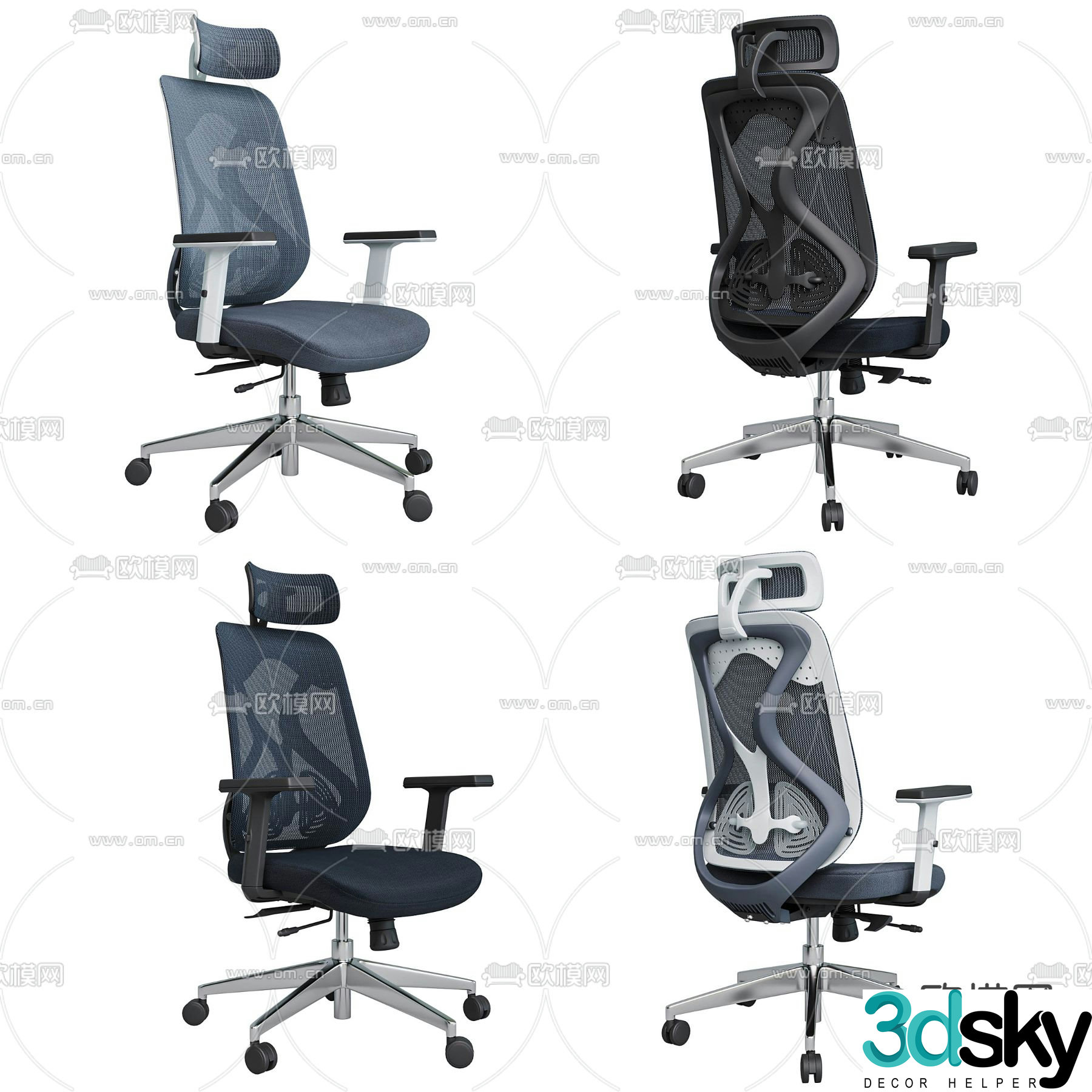 Office chair staff chair 3d model