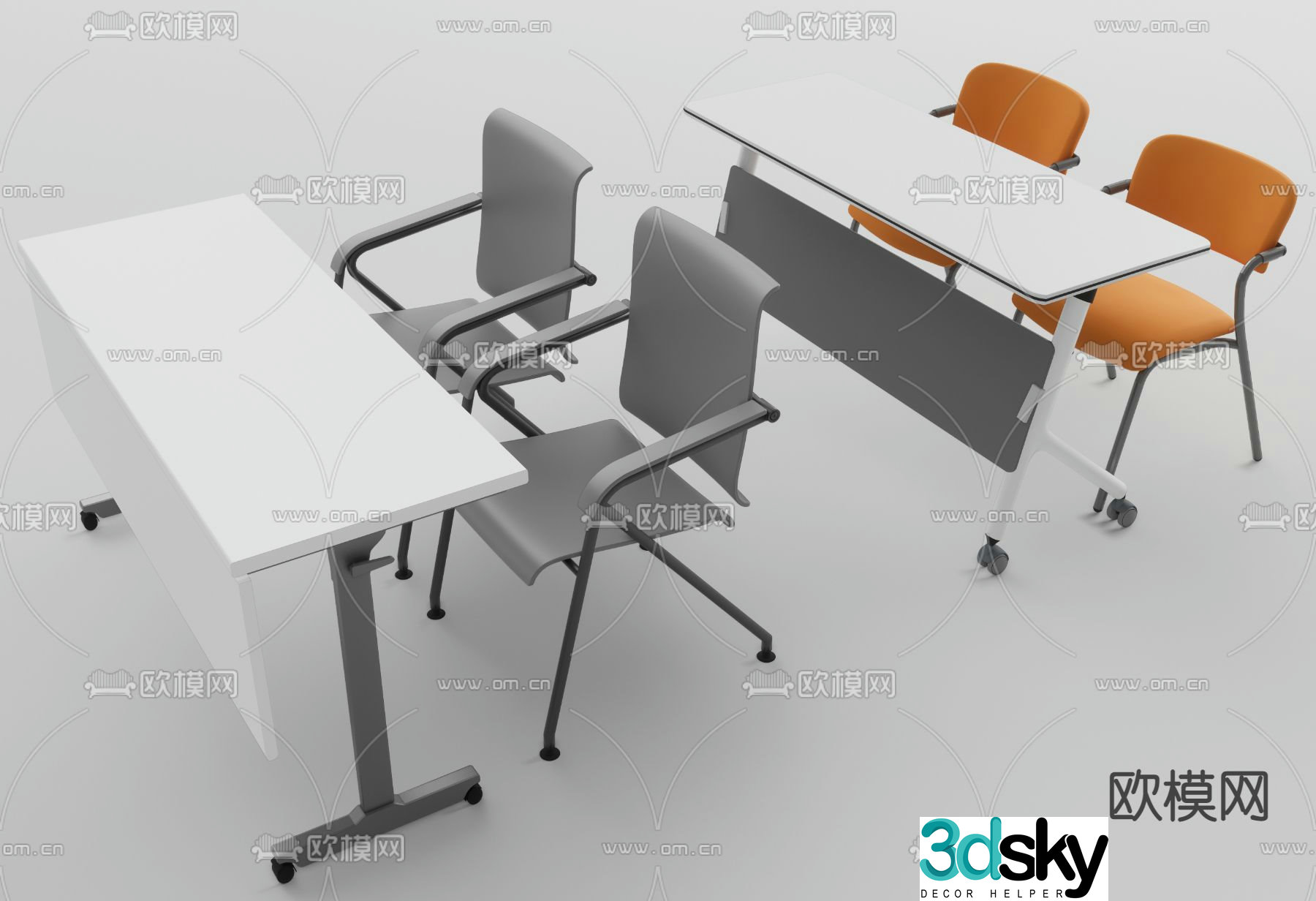 Desk training table 3d model