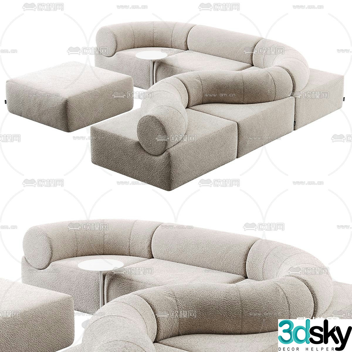 Derlot negotiation sofa public sofa 3d model