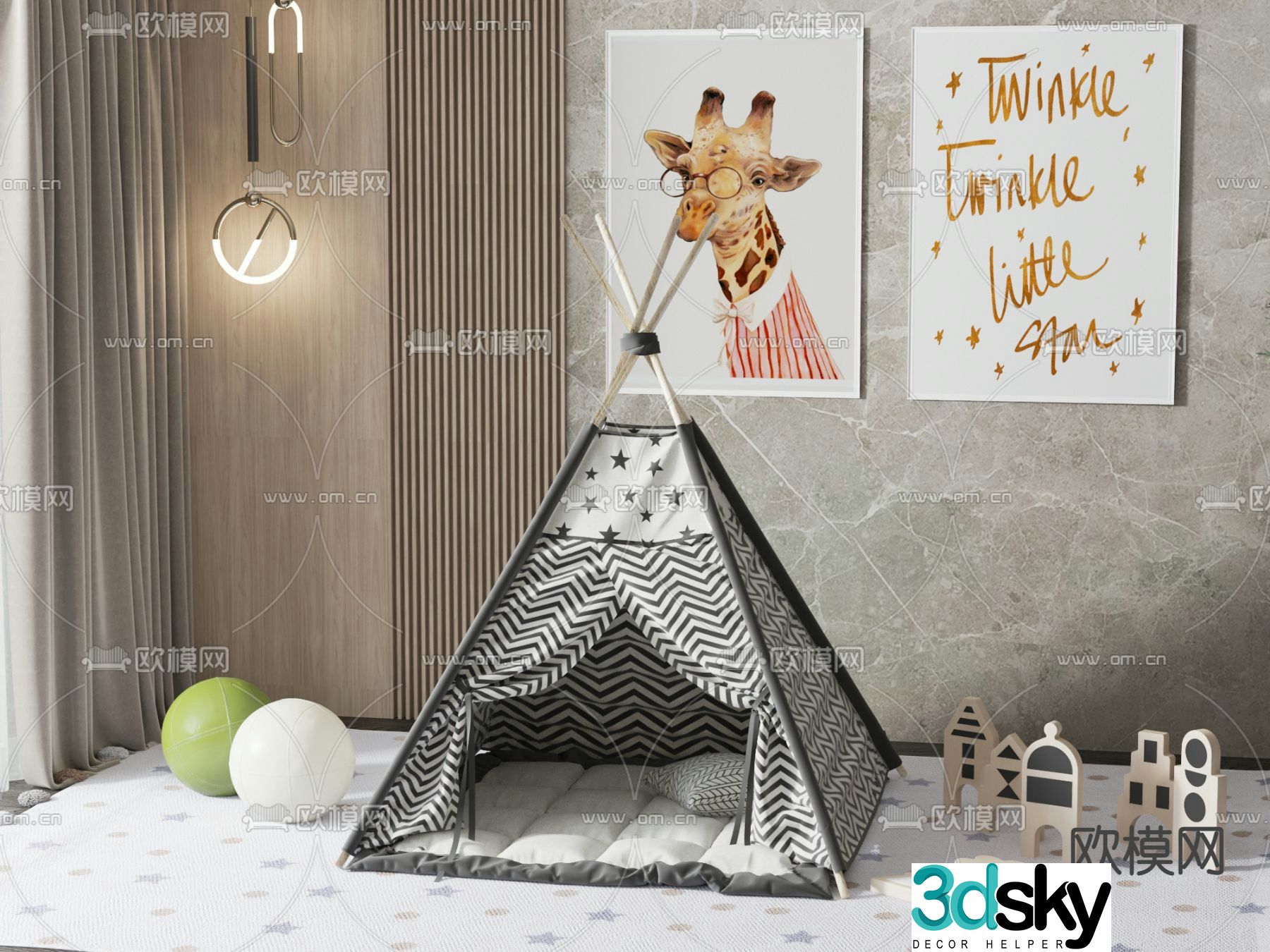 Children’s tent toys 3d model