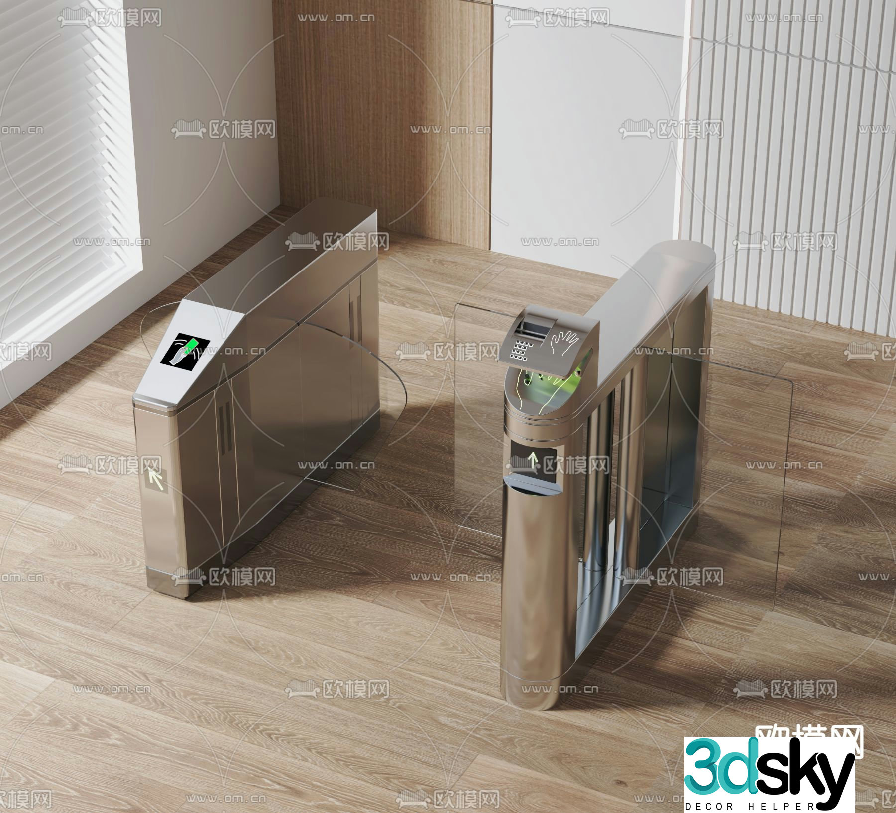 Passage gate access control machine 3d model
