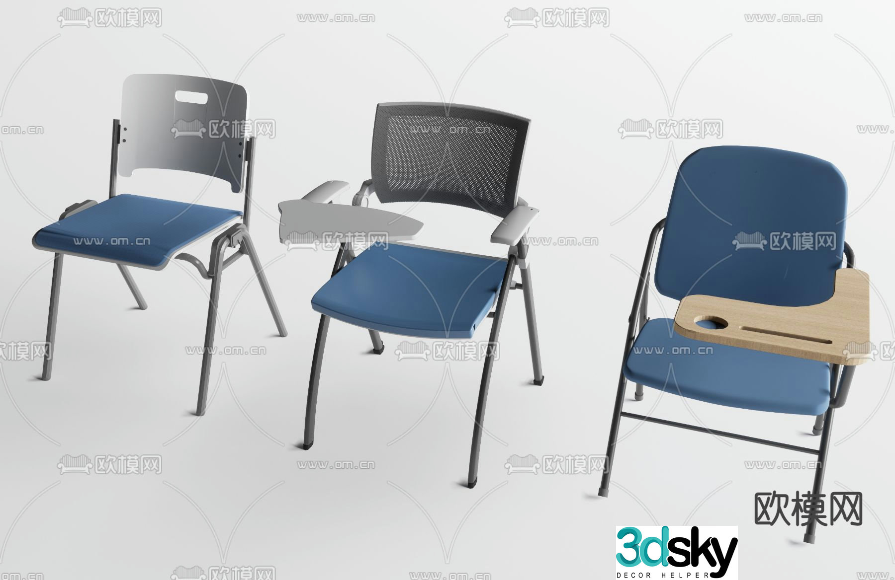 Conference chair training chair 3d model