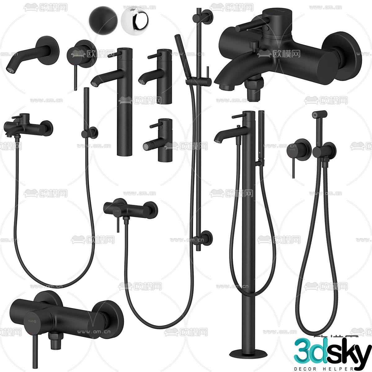Bath shower faucet 3d model