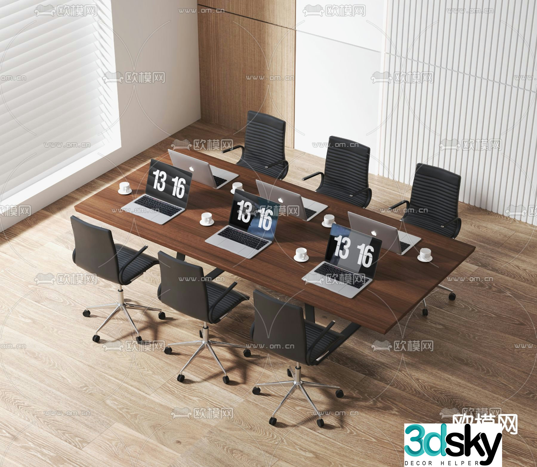 Conference table conference table and chairs 3d model