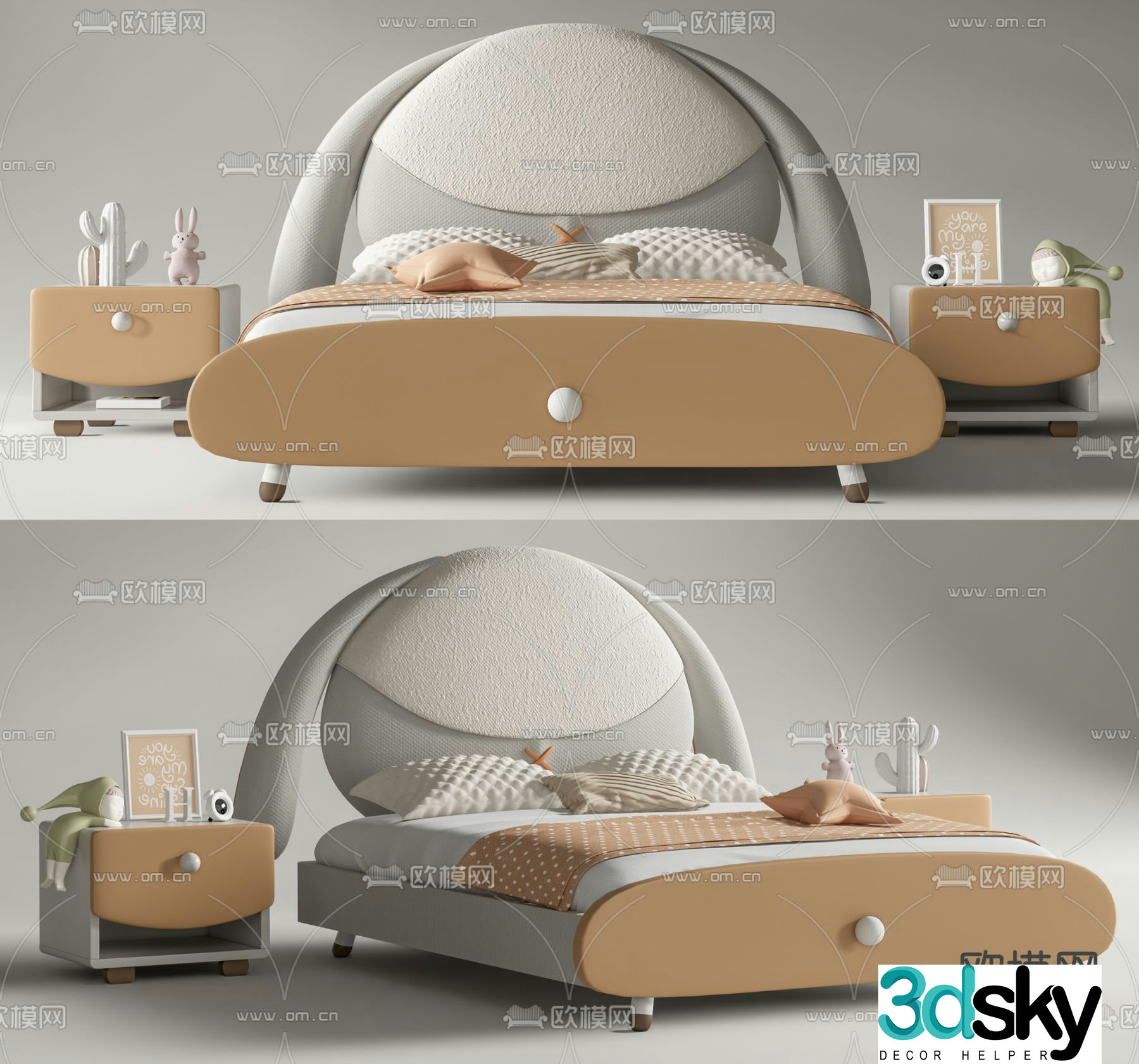 Rabbit children’s bed 3d model