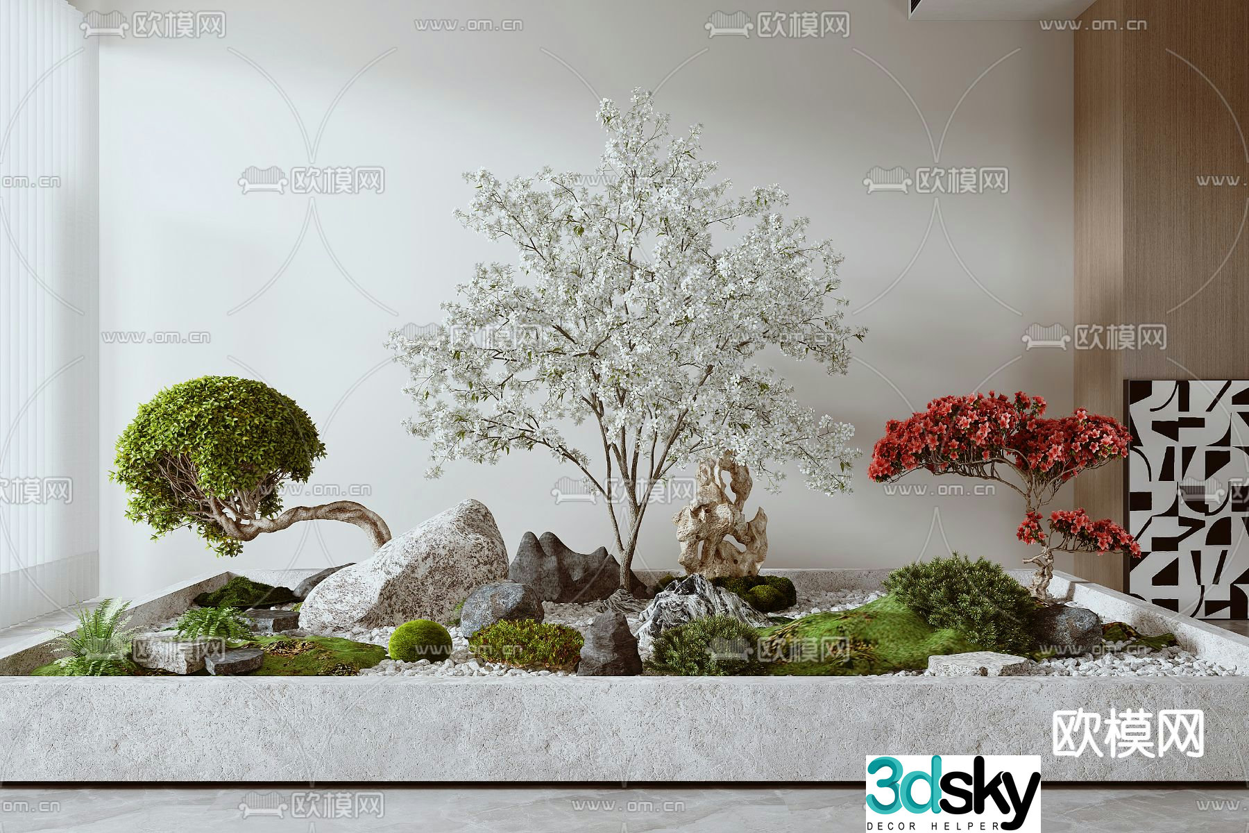 Indoor landscape rockery stone landscape sketch 3d model