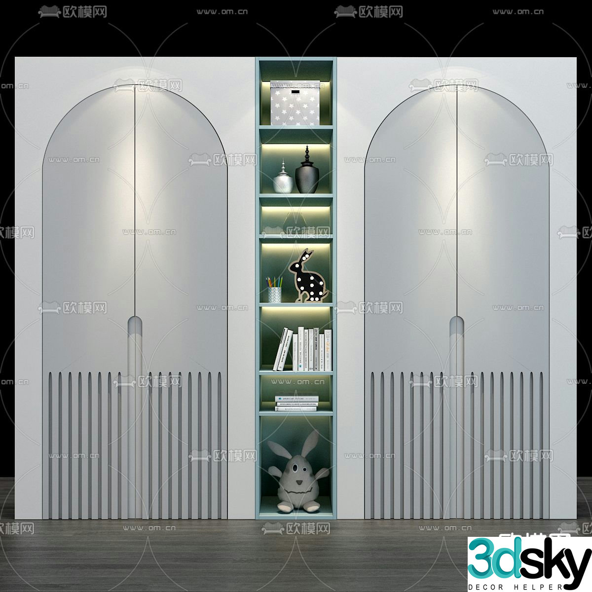 Modern children’s wardrobe 3d model