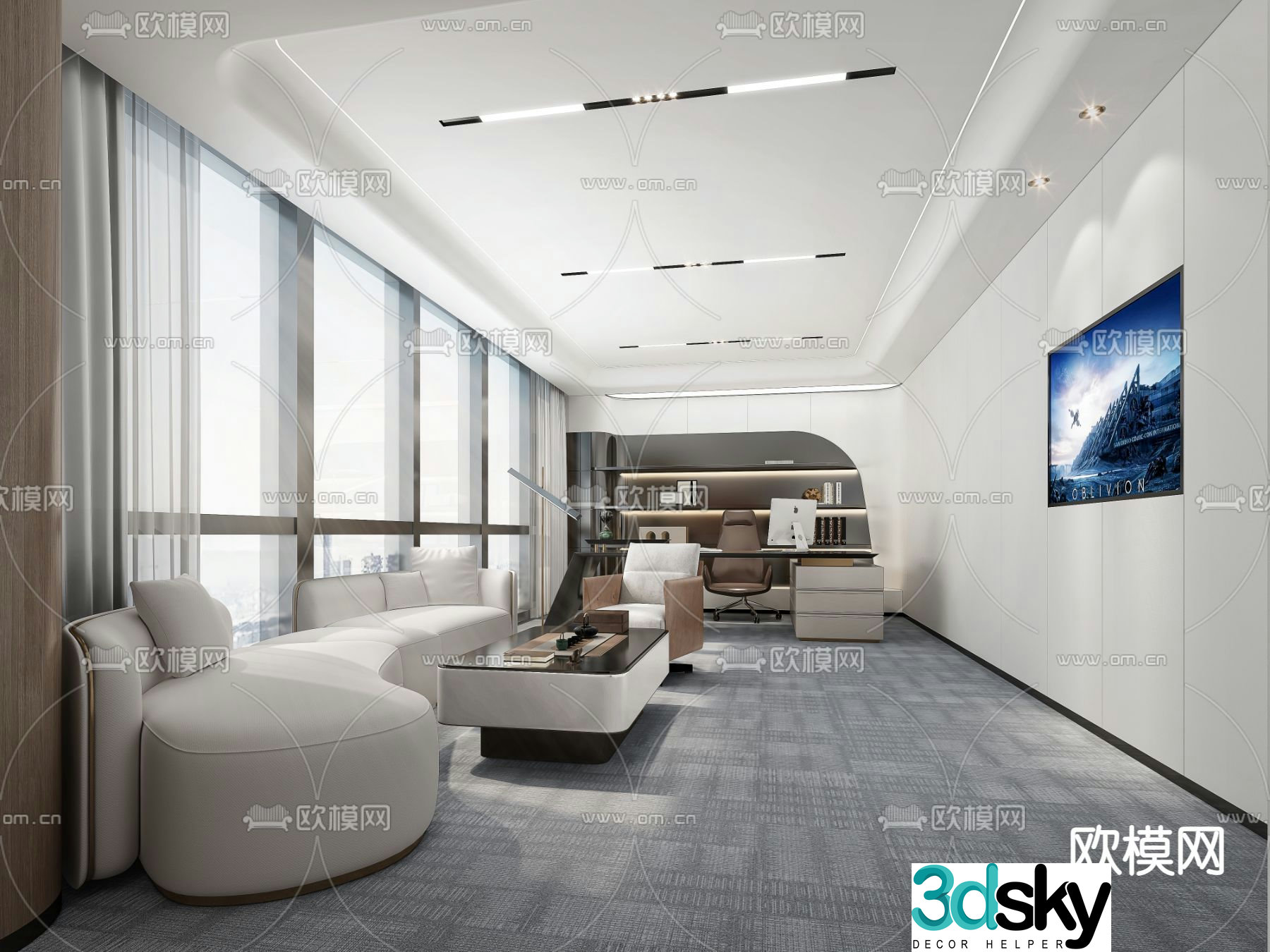 Modern General Manager’s Office Chairman’s Office 3D Model