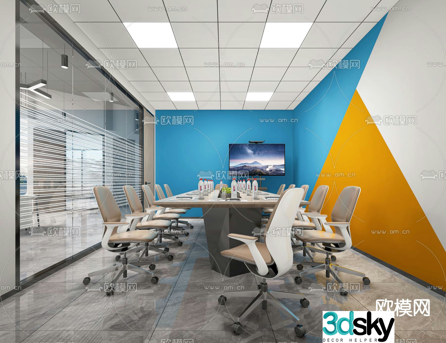 Modern conference room 3d model