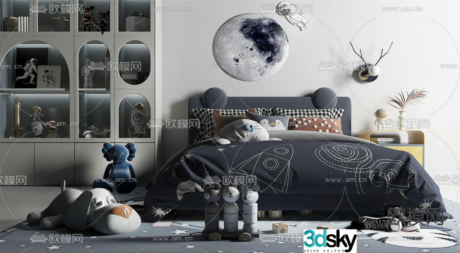 Modern children’s bed 3d model