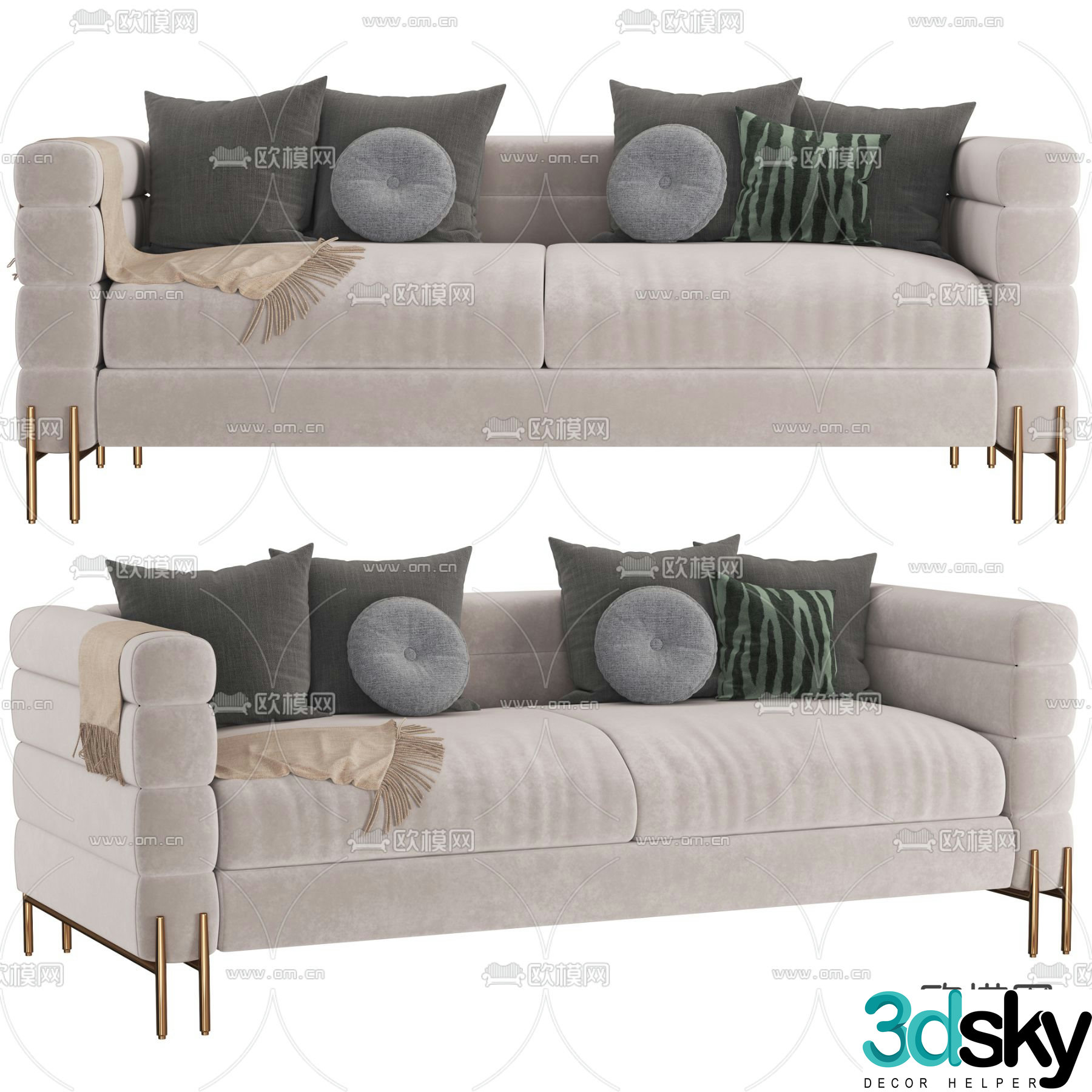 Sofa eichholtz YORK Double sofa 3D model