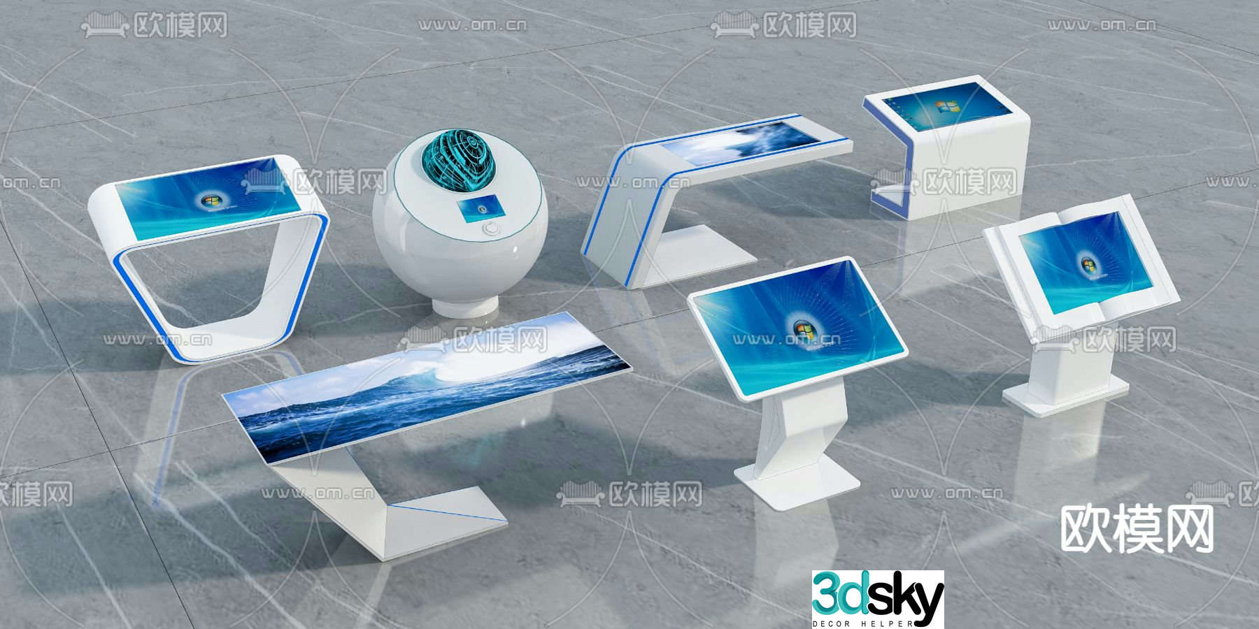 Touch screen all-in-one terminal 3D model