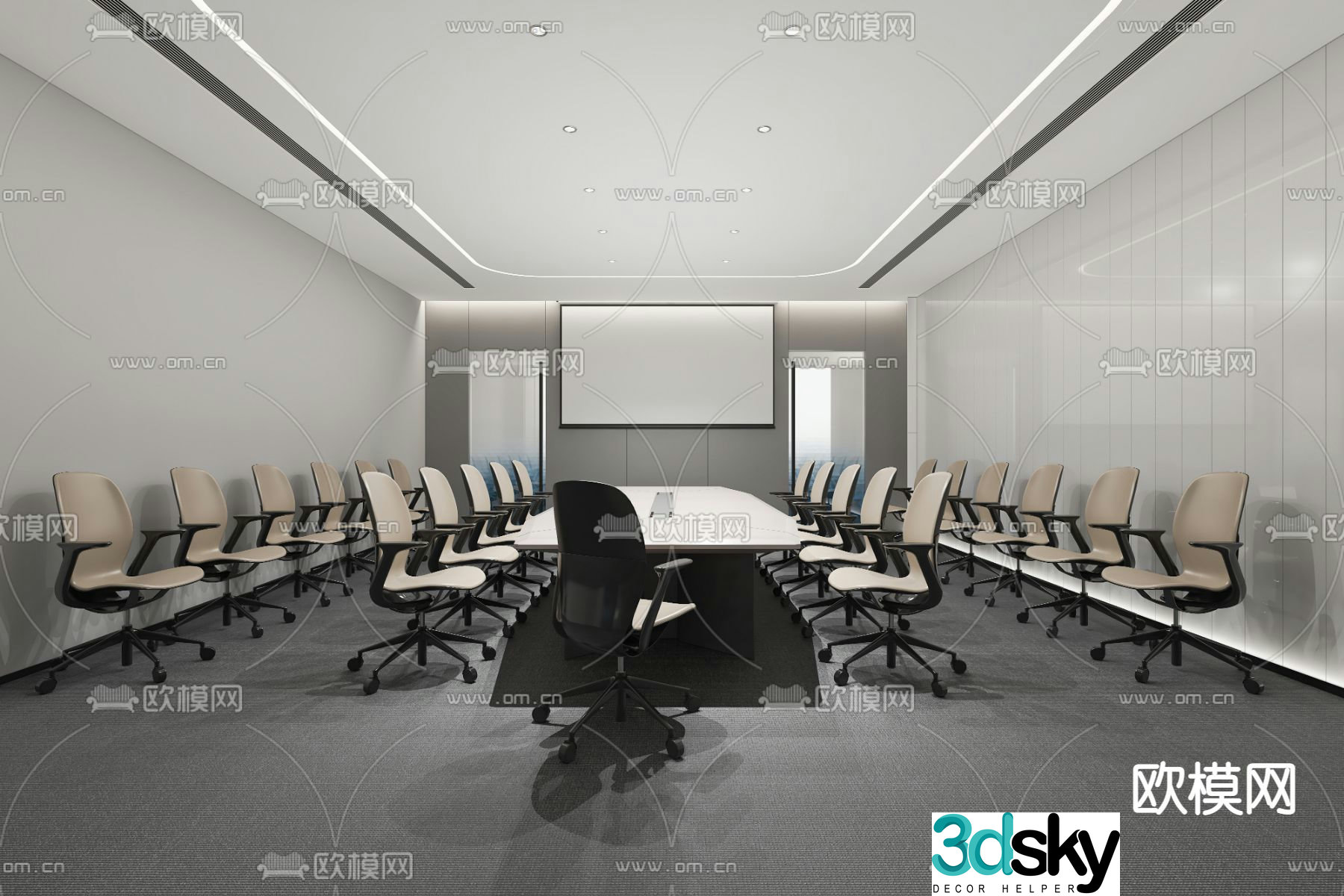 Modern conference room conference hall 3d model