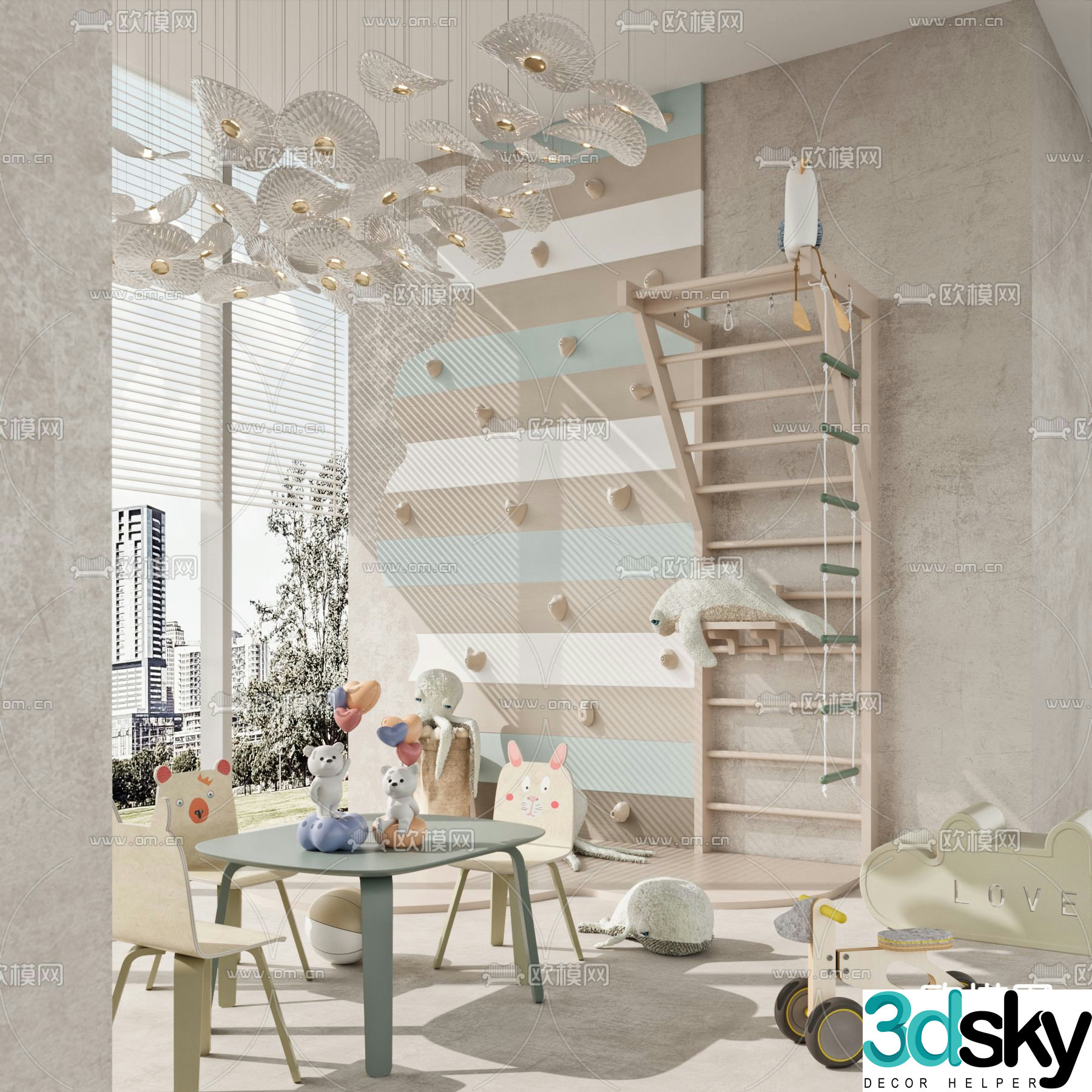 Children’s table and chair toys 3d model