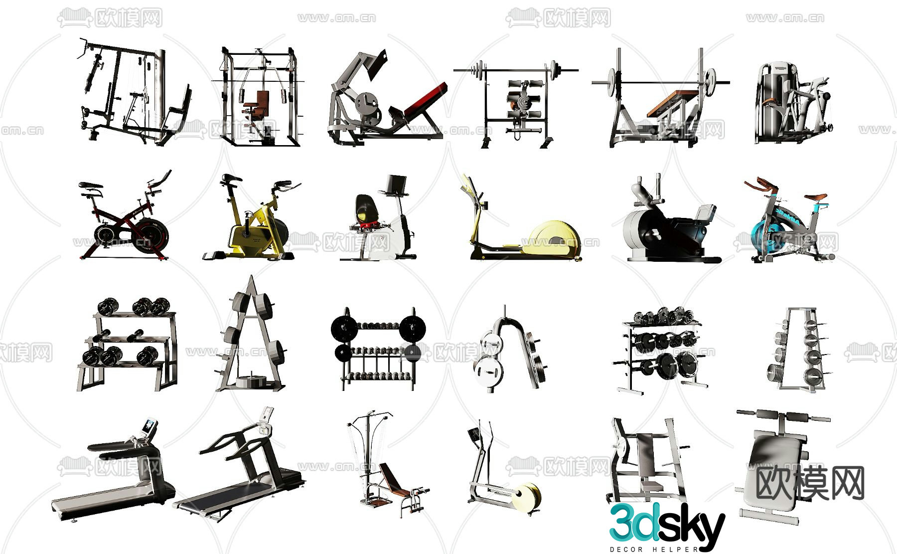 fitness equipment sports equipment treadmill 3d model