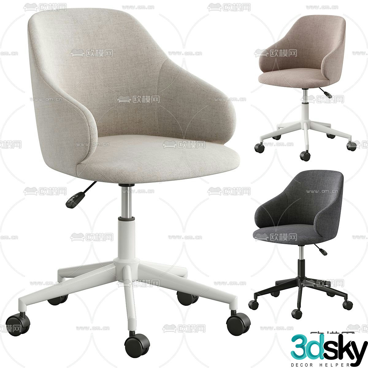 Office chair staff chair 3d model