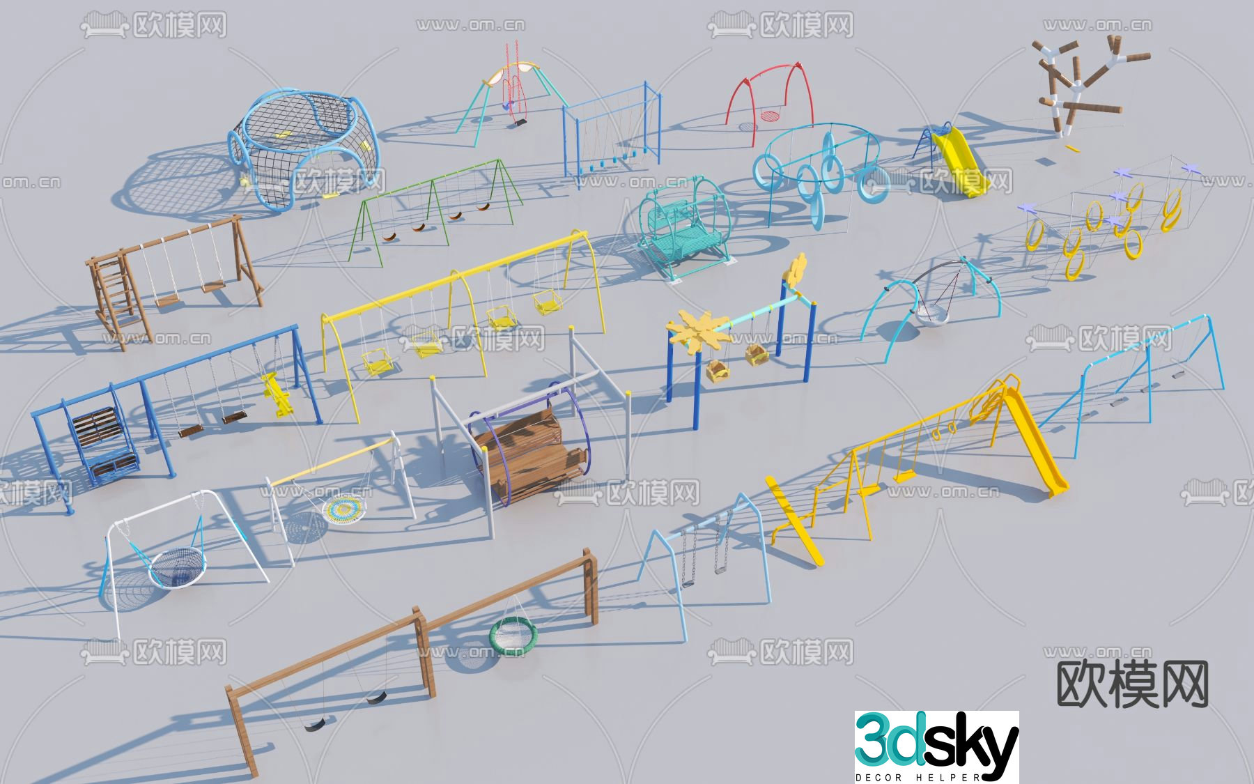 Children's equipment fitness equipment amusement facilities 3d model
