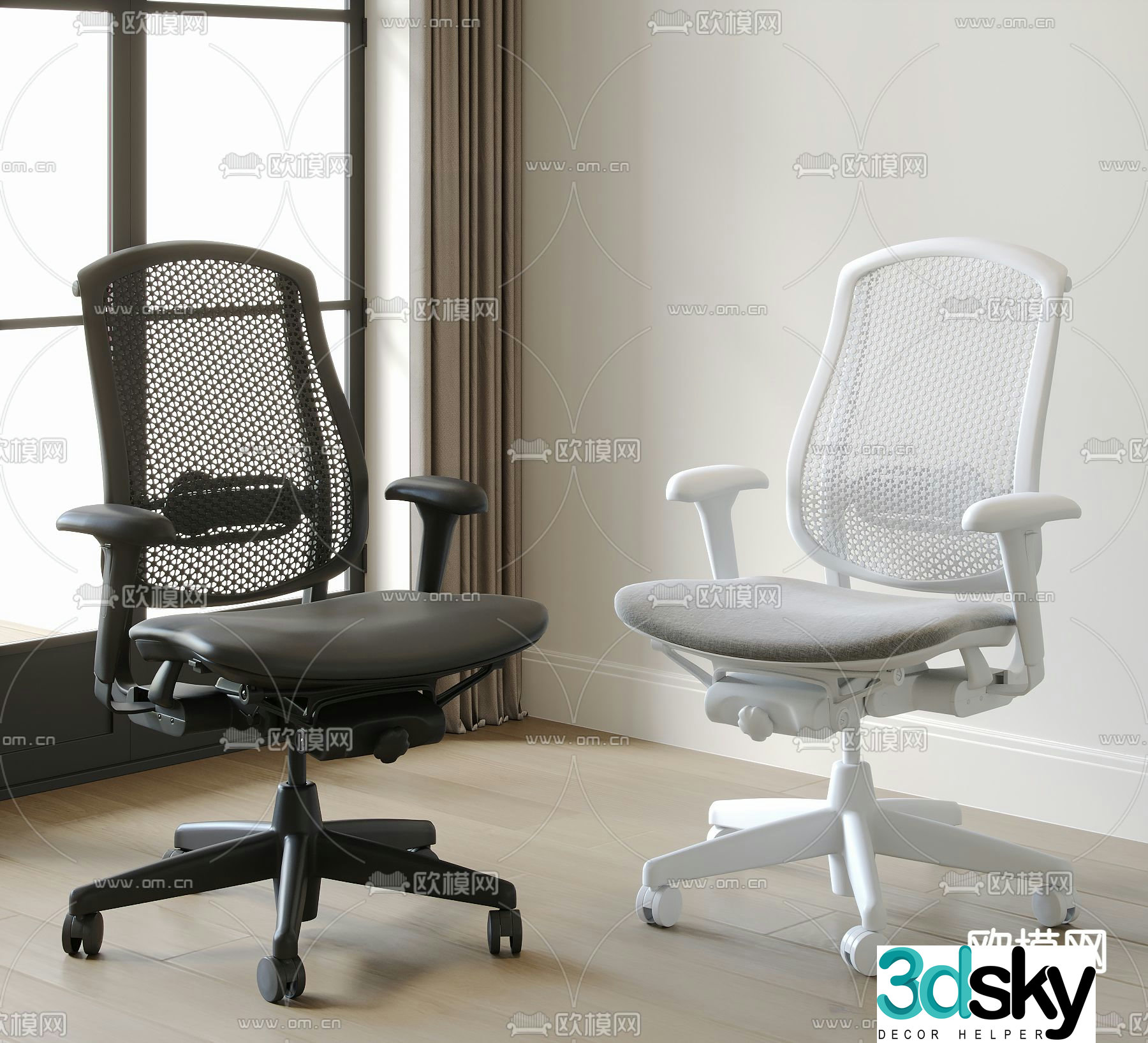Office chair staff chair 3d model
