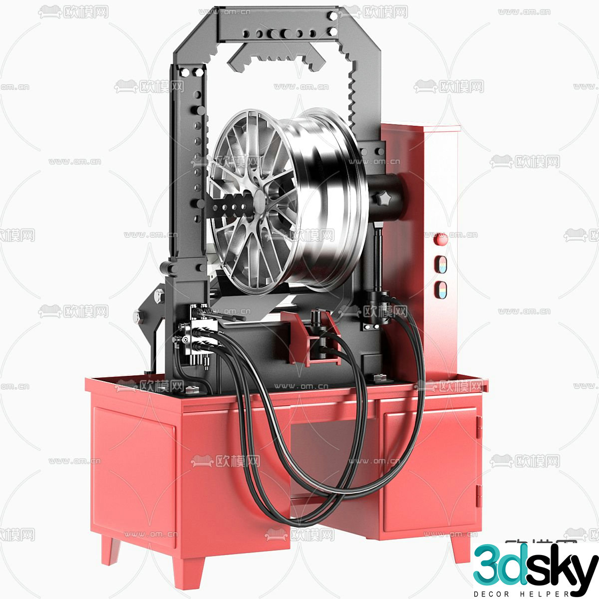 alloy wheel straightening frame 3d model