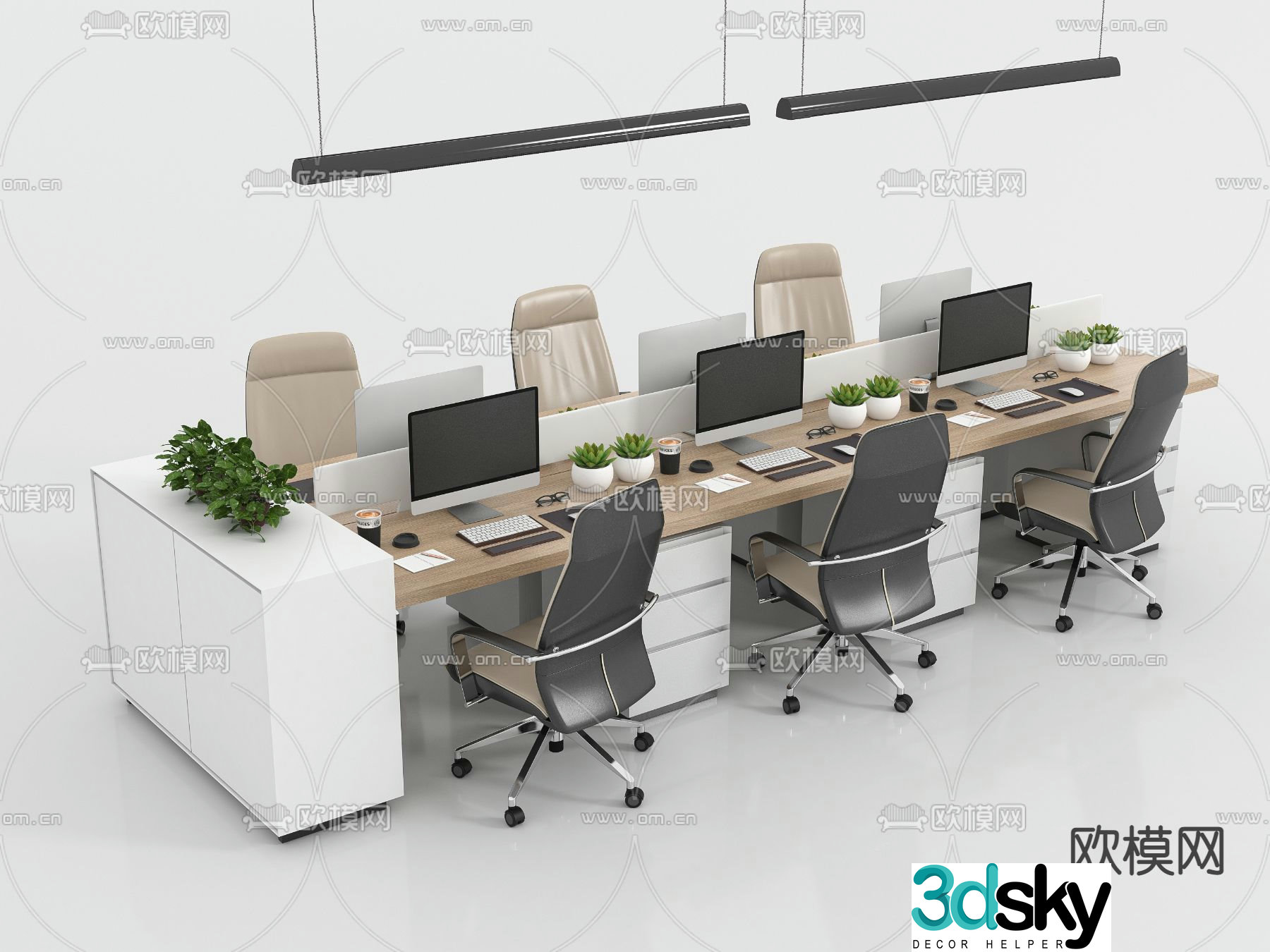 Card space desk workstation 3D model