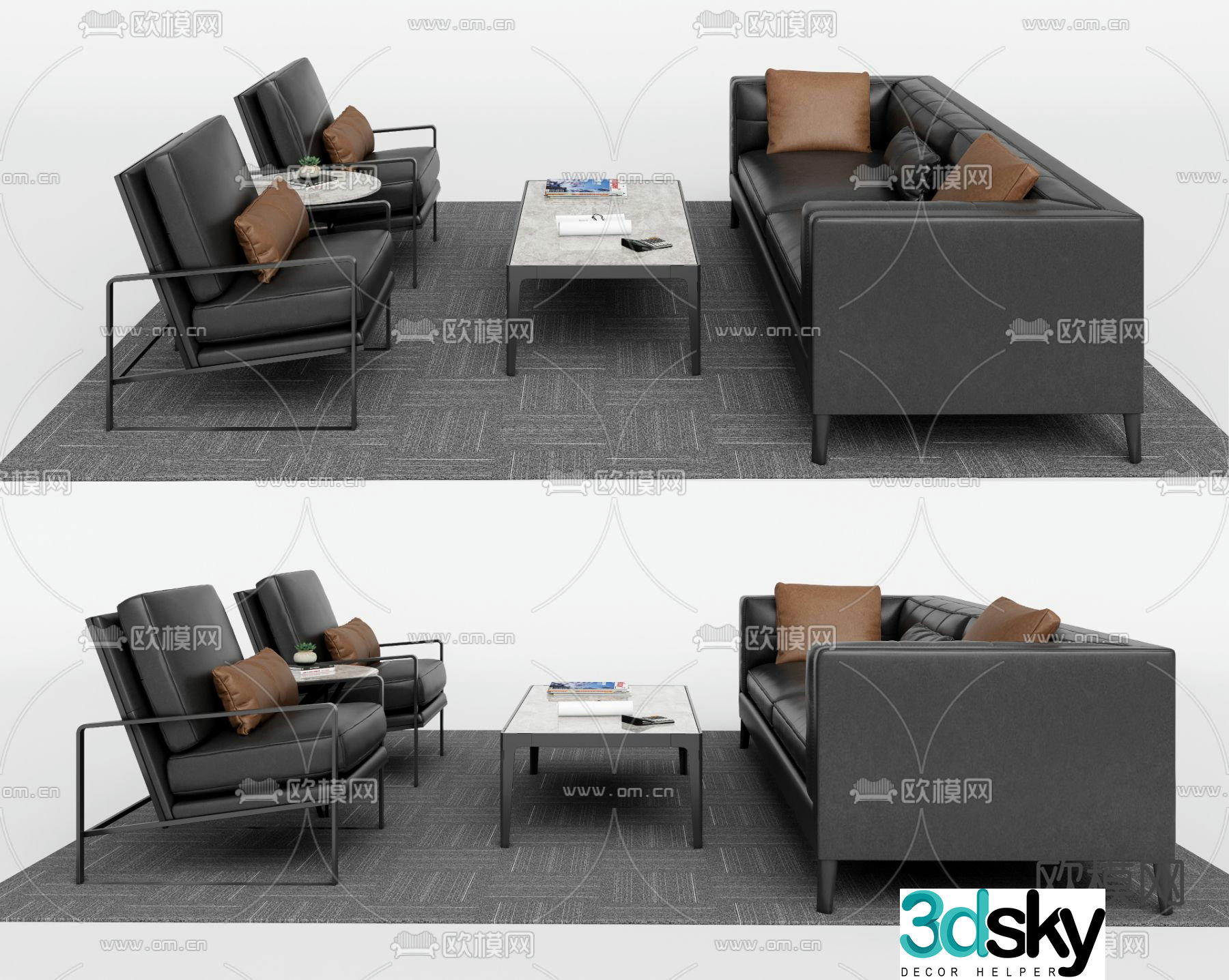Office sofa modular sofa 3d model