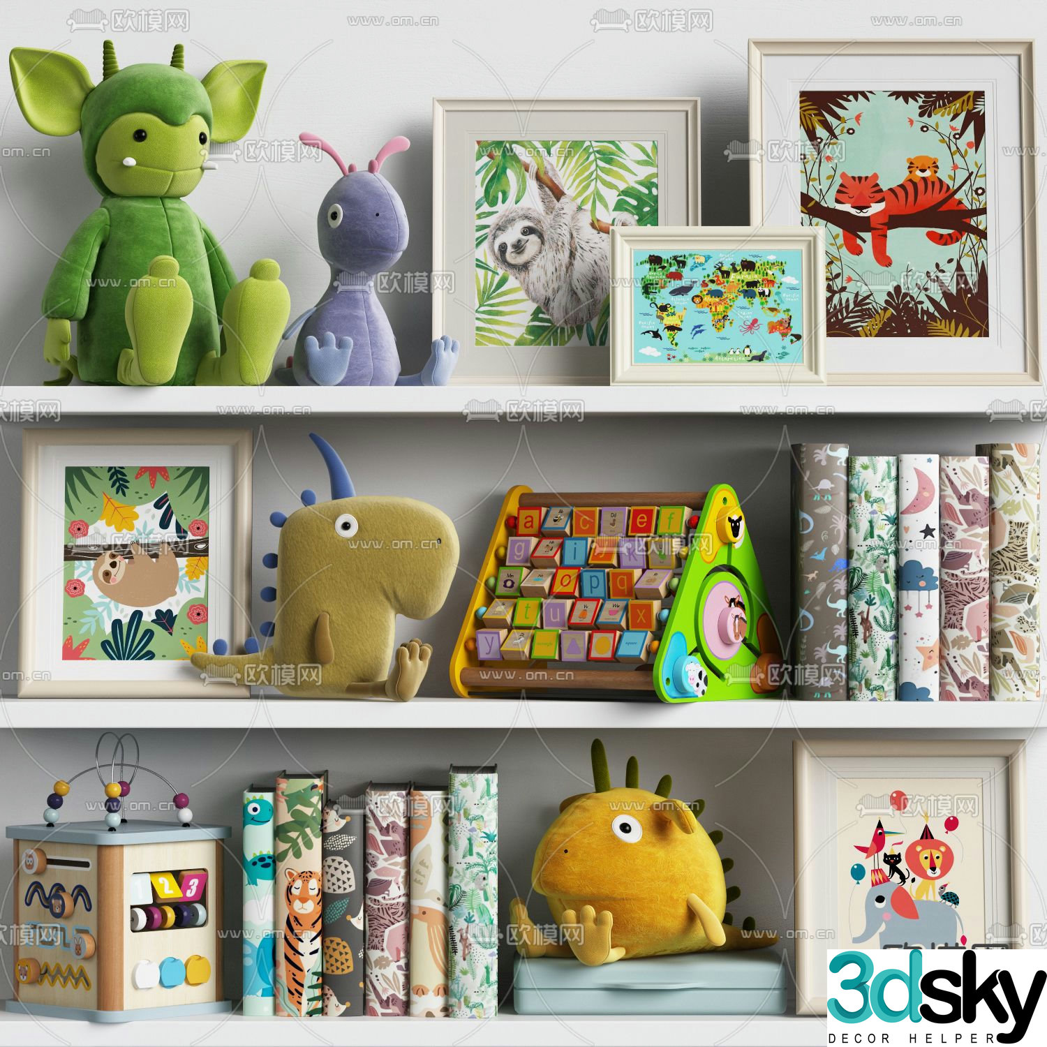 Children’s Ornaments Doll Books Cartoon Painting 3D Model