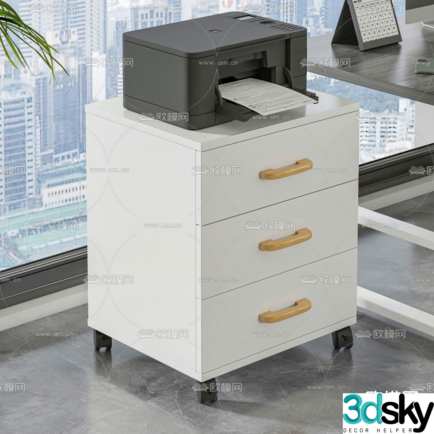 Office cabinet low cabinet file cabinet 3d model