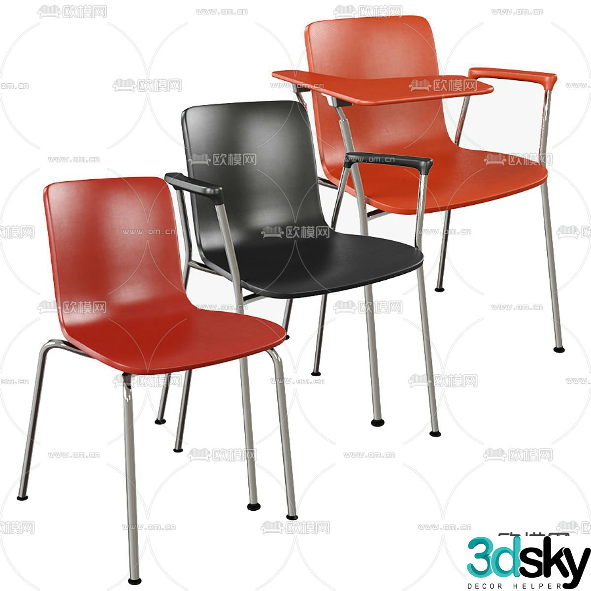 Training chair office chair conference chair 3d model