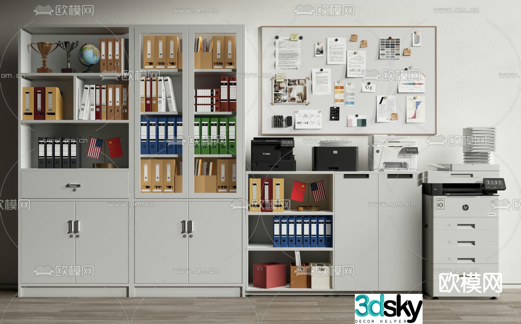 File cabinet filing cabinet office supplies 3d model