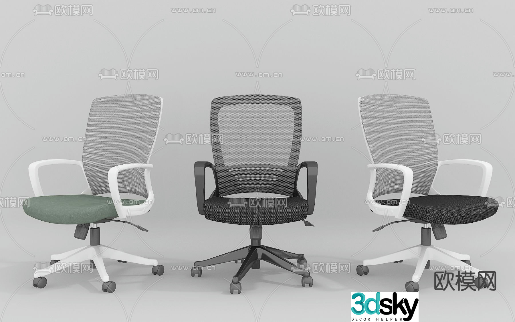 Office chair computer chair mesh chair 3d model