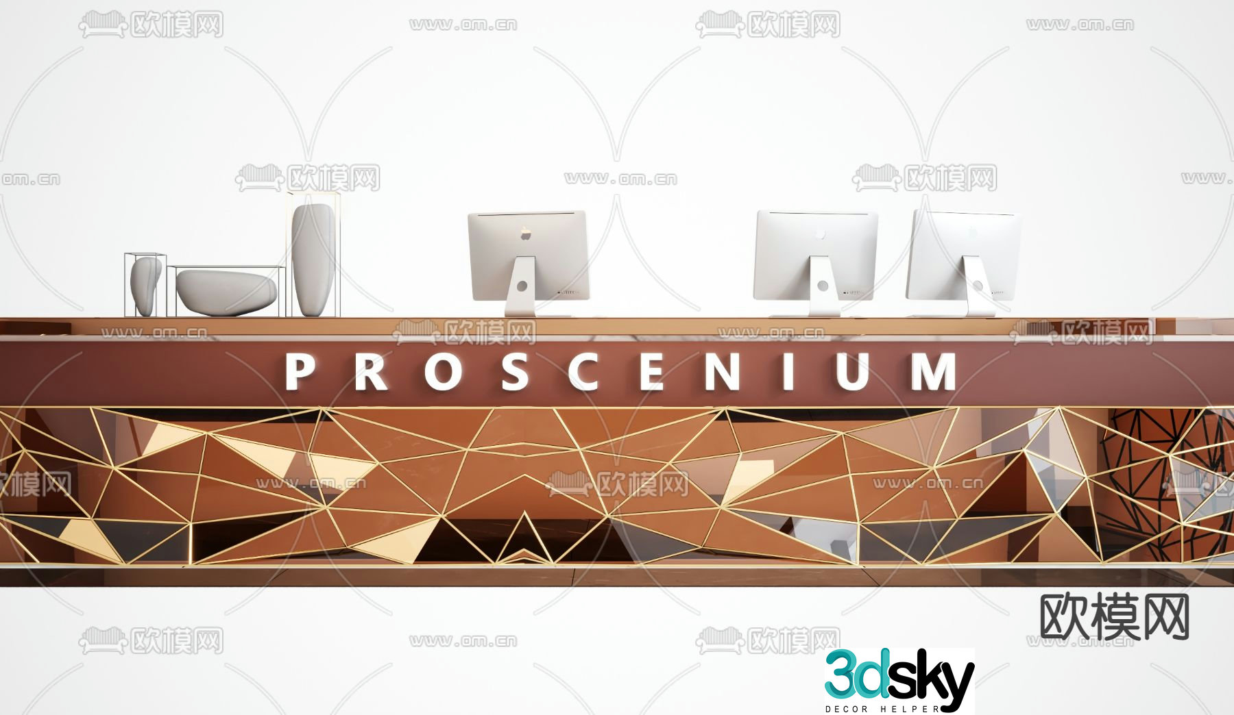 service desk reception desk front desk 3d model