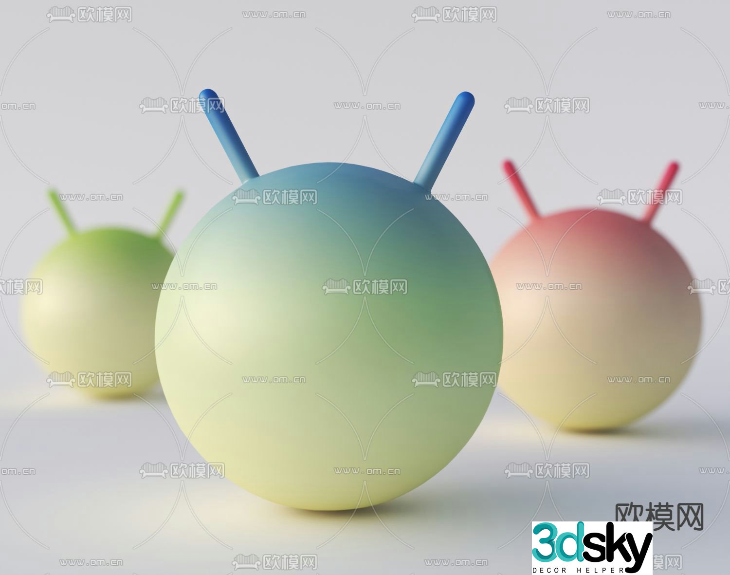 Fitness ball fitness equipment 3d model