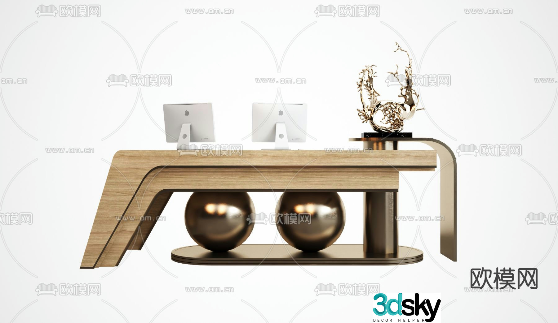 service desk reception desk front desk 3d model