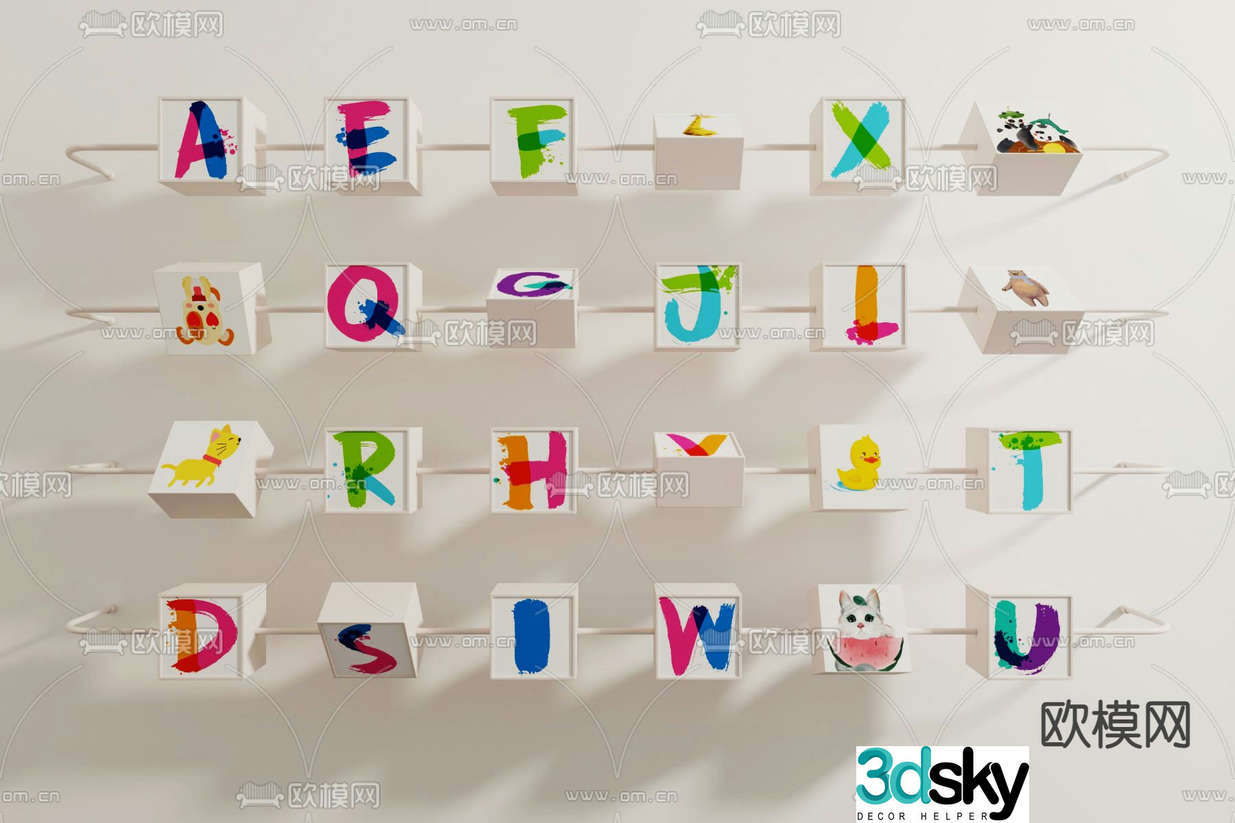 Children’s interactive wall toys 3d model