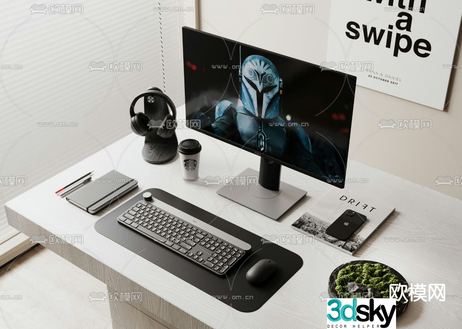 office supplies computer monitor 3d model