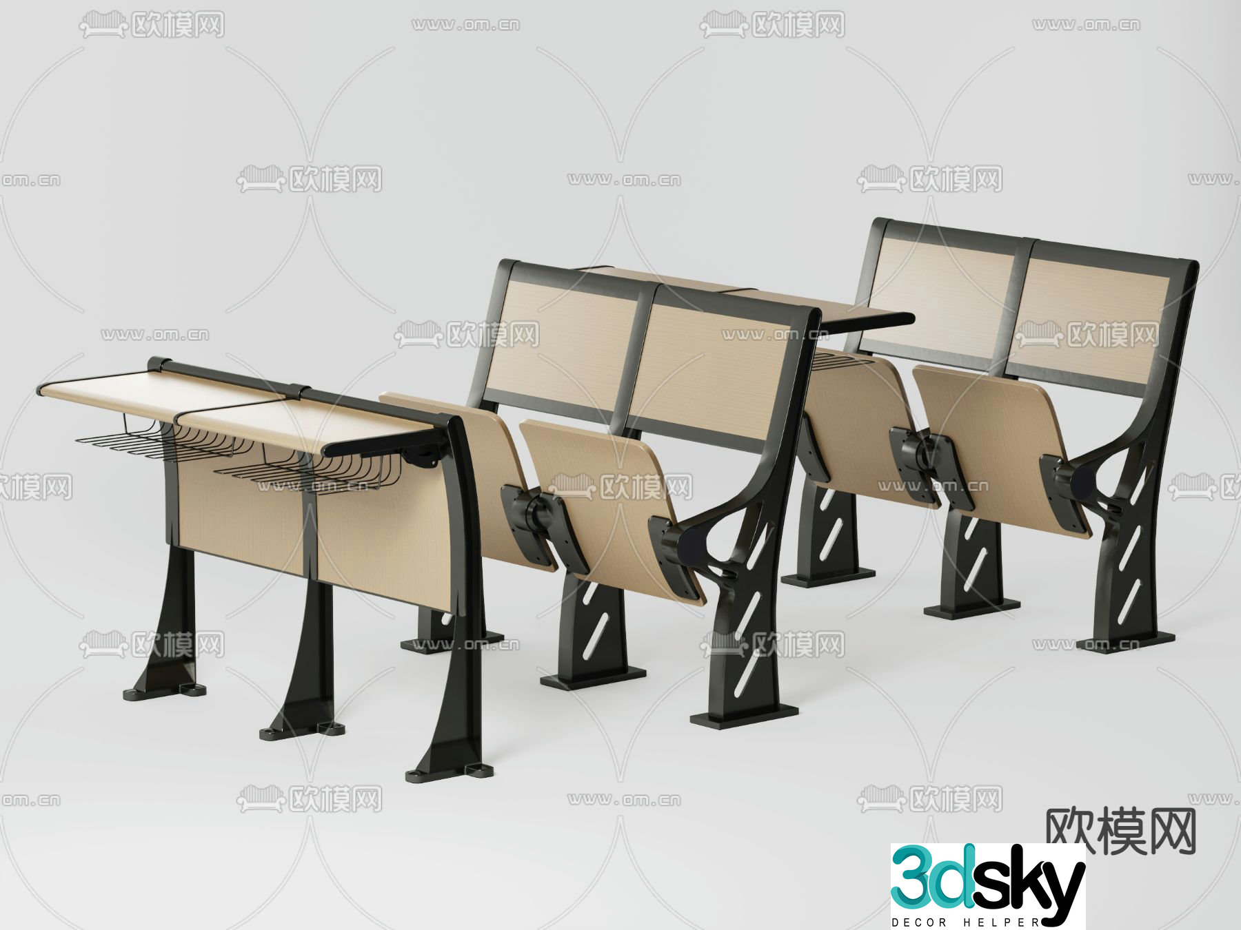 Ladder tables and chairs conference tables and chairs 3d model