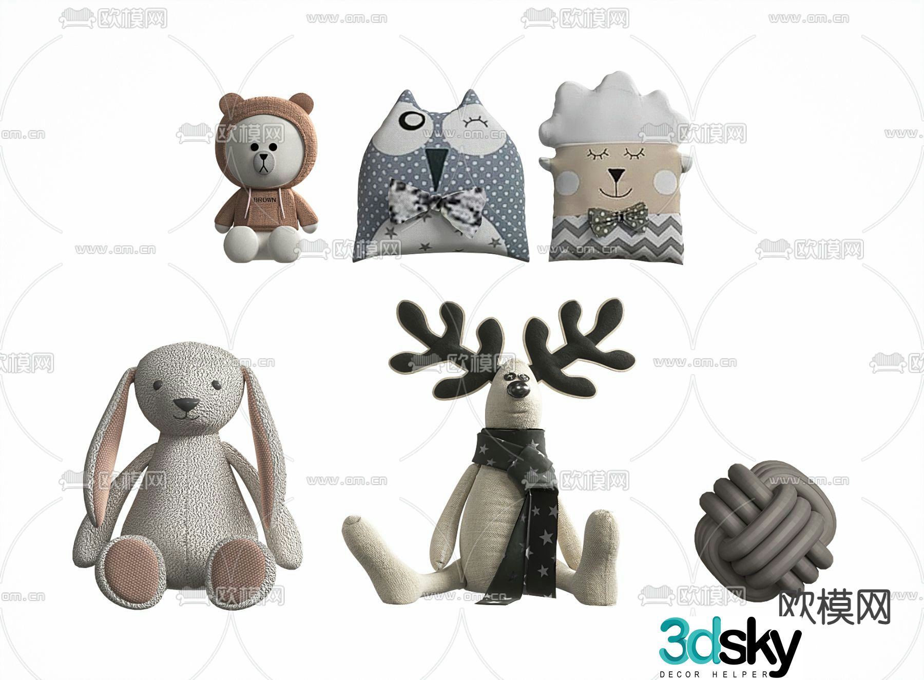 Plush toy children’s pillow 3d model