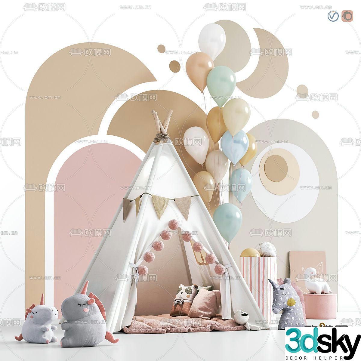 Children’s tent toys 3d model