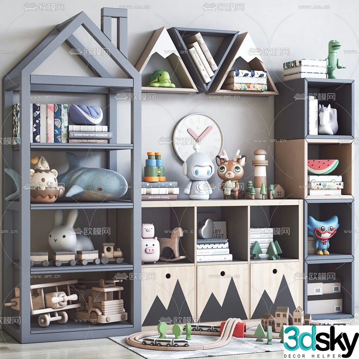 Nordic children’s cabinet toys 3d model
