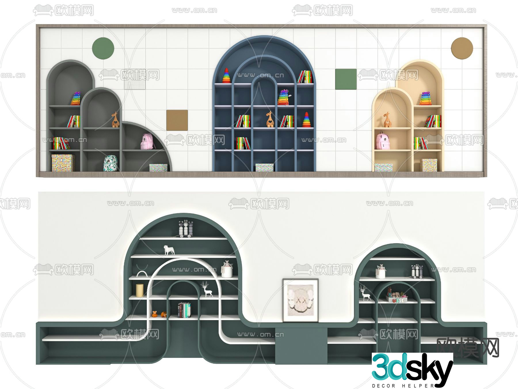 Children’s bookcase Children’s cabinet 3d model