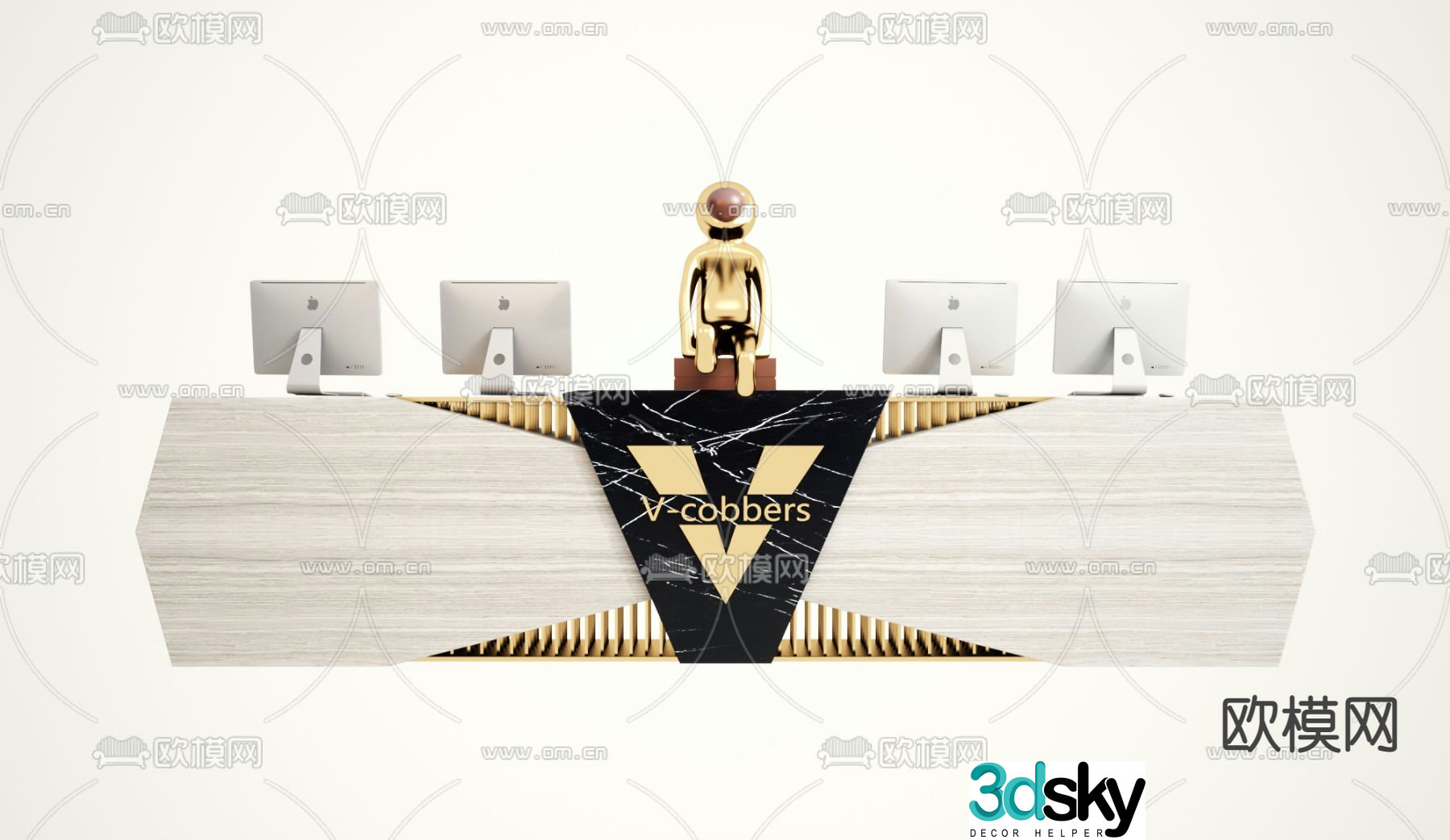 service desk reception desk front desk 3d model