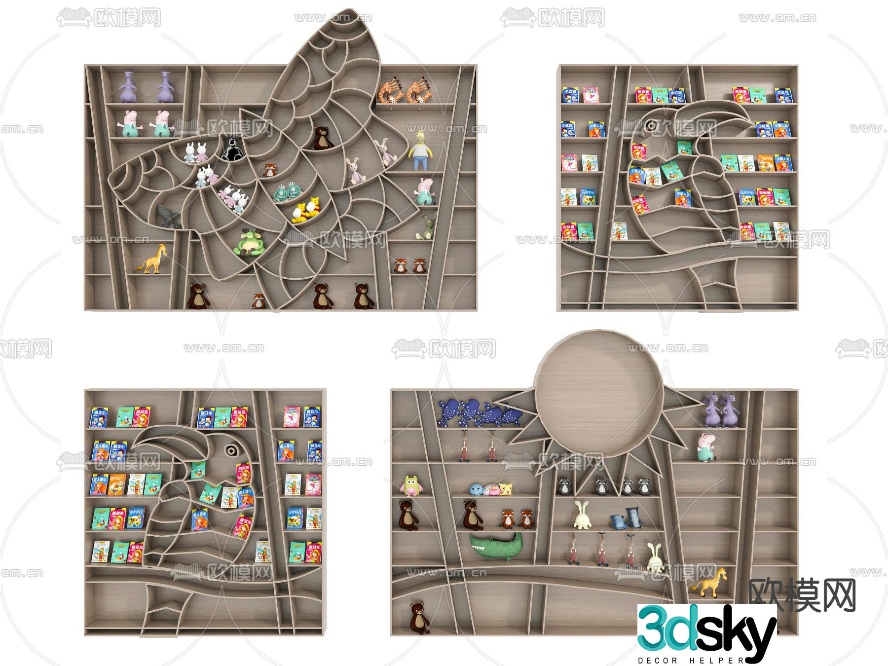 Children’s cabinet bookcase 3d model