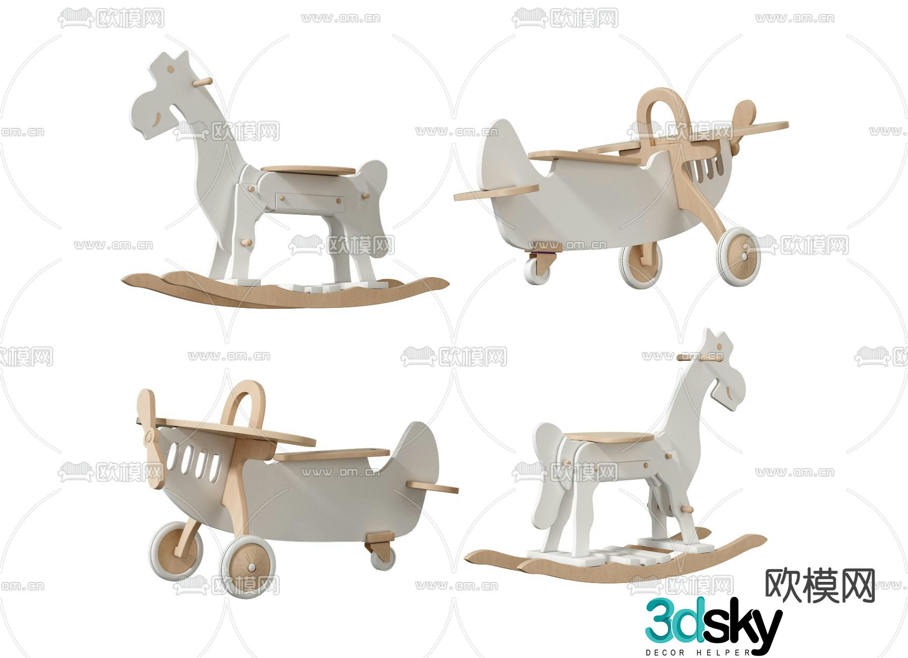 rocking horse rocking chair children’s chair 3d model