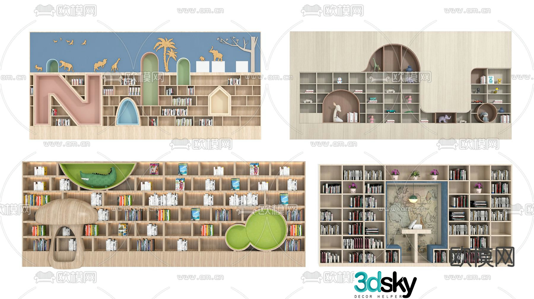 Children’s bookcase 3d model