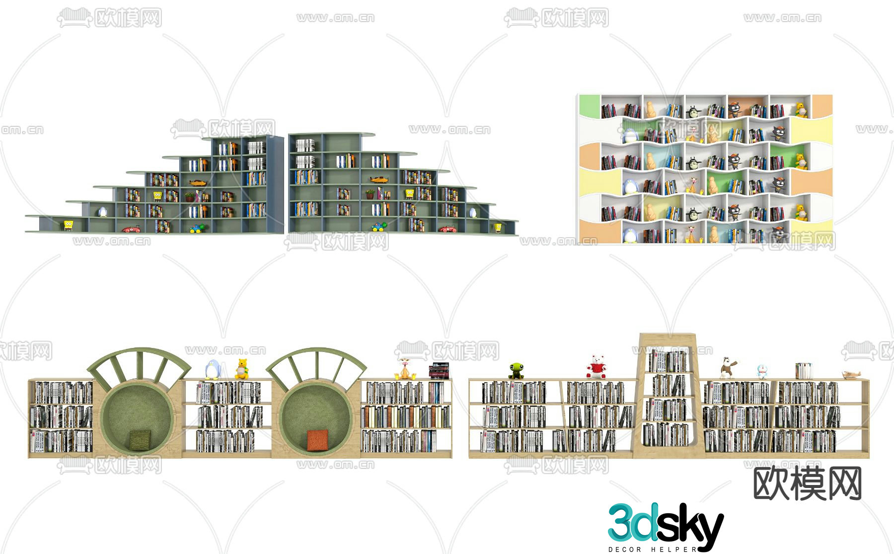 Children’s cabinet bookcase 3d model