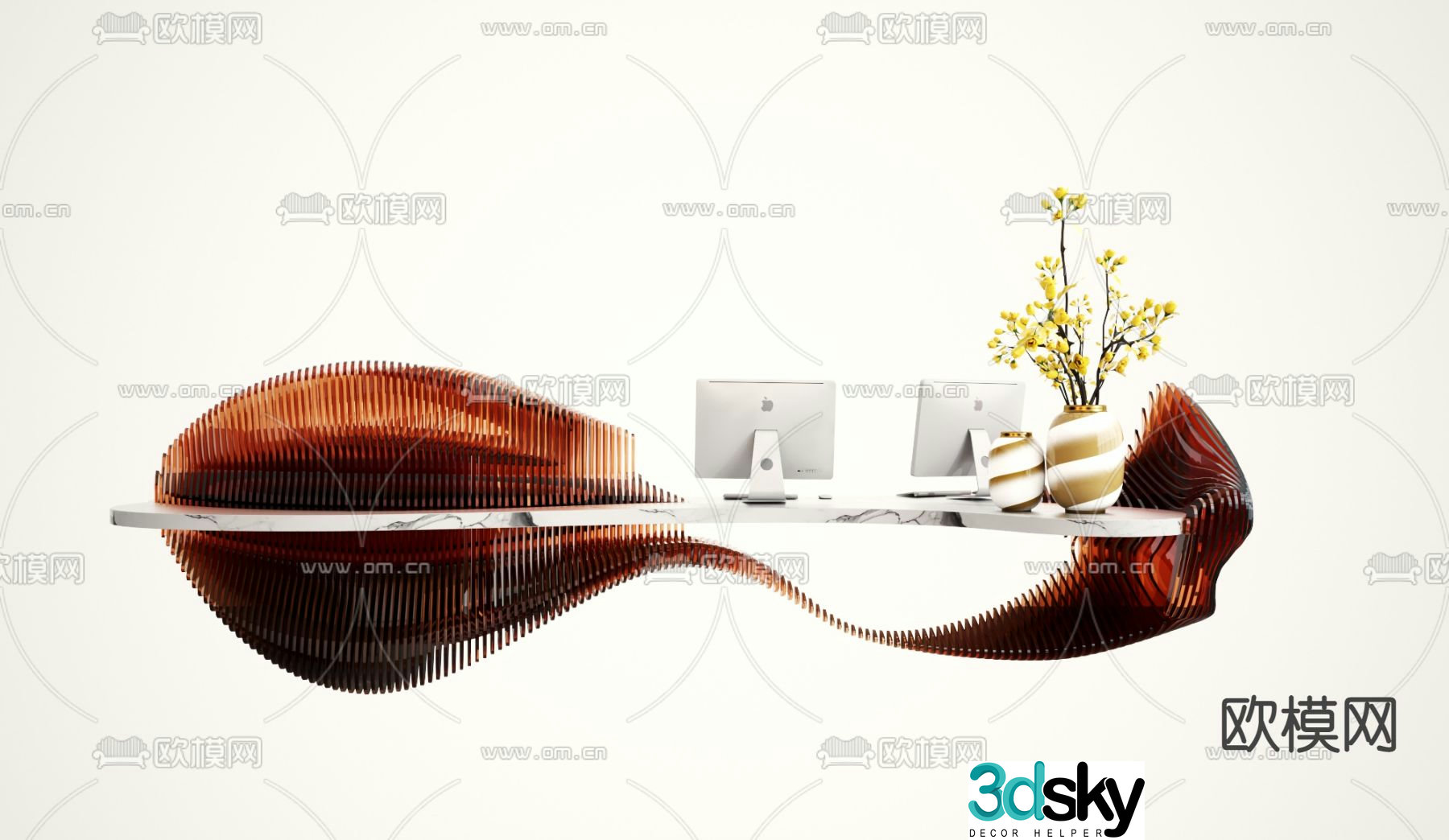 service desk reception desk front desk 3d model