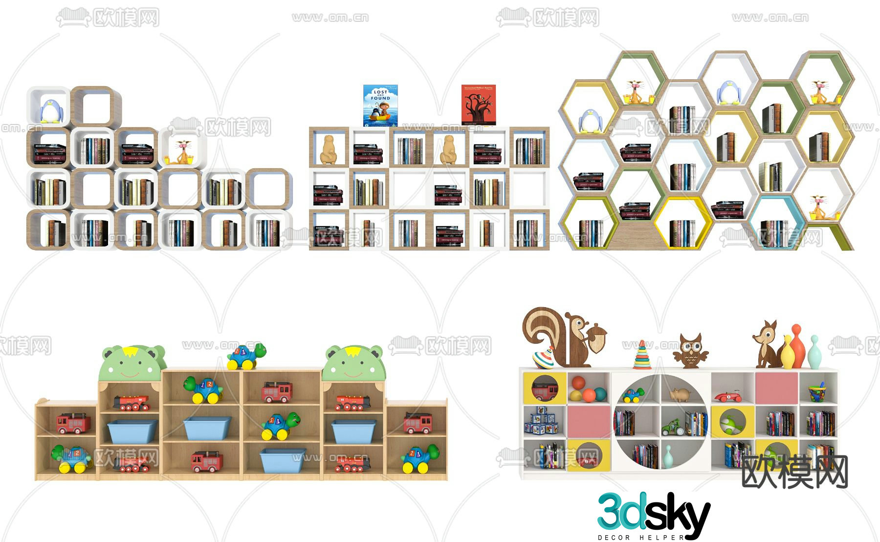 Children’s cabinet bookcase 3d model